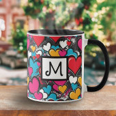 Graffiti Hearts Colorful Pattern Monogrammed Mok