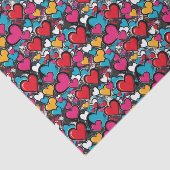 Graffiti Hearts Cool Street Art Modern Patterned Tissuepapier (Detail)