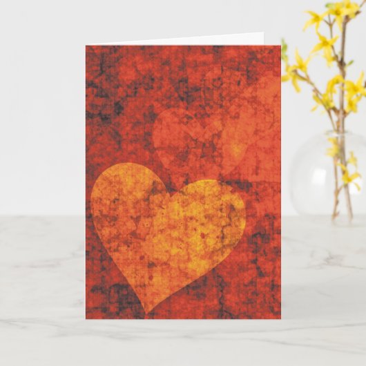 Graffiti Hearts Folded Greeting Card Kaart (Gele Bloem)
