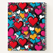Graffiti Hearts Modern Street Art Cool Monogrammed Notitieboek (Achterkant)