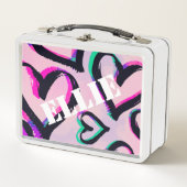 Graffiti Hearts White Lunchbox (Voorkant)
