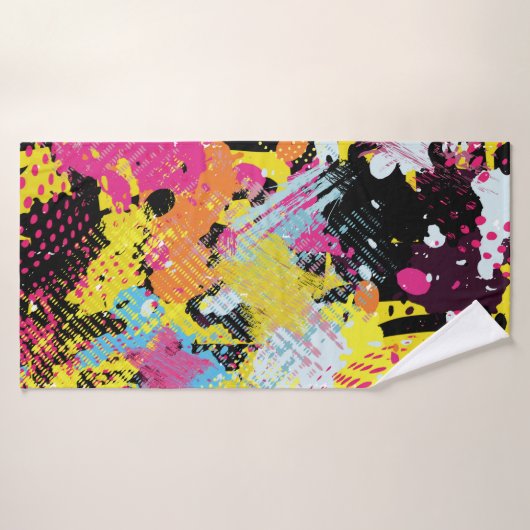 Graffiti helder psychedelisch naadloos patroon ill badhanddoek (Badhanddoek)