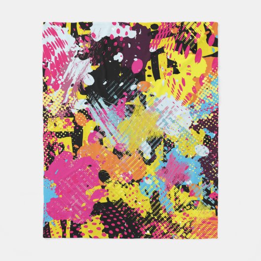 Graffiti helder psychedelisch naadloos patroon ill fleece deken (Voorkant)
