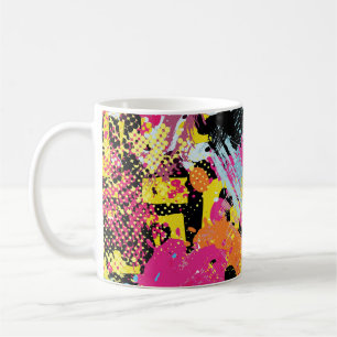 Graffiti helder psychedelisch naadloos patroon ill koffiemok