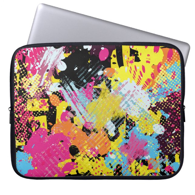 Graffiti helder psychedelisch naadloos patroon ill laptop sleeve (Voorkant)