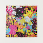 Graffiti helder psychedelisch naadloos patroon ill wandkleed (Voorkant)