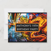 Graffiti Highway Birthday Invitation Kaart (Achterkant)