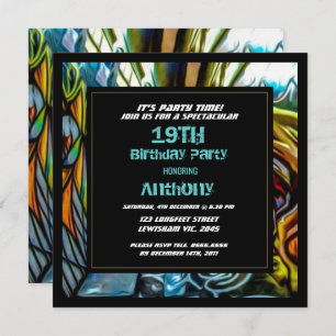 Graffiti Highway Birthday Invitation Kaart