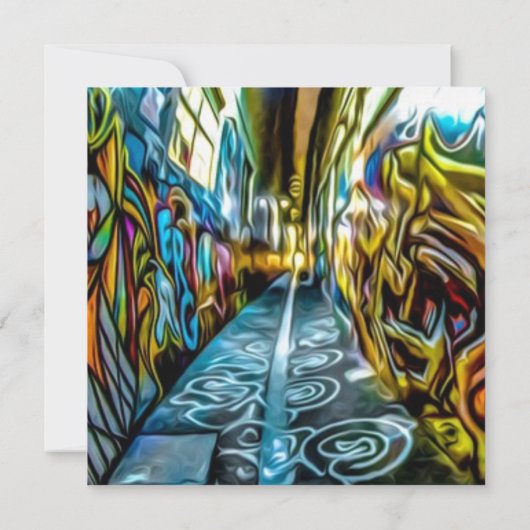 Graffiti Highway verjaardagsuitnodiging Kaart (Achterkant)