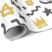 Graffiti Hip Hop Black & Gold Rap Doodle Big One Cadeaupapier (Rol Hoek)