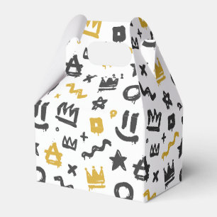 Graffiti Hip Hop Labels Black en Gold Rap Doodles Bedankdoosjes