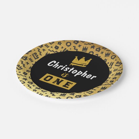 Graffiti Hip Hop Labels Black en Gold Rap Doodles Papieren Bordje (Gekanteld)