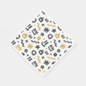 Graffiti Hip Hop Labels Black en Gold Rap Doodles Servet (Hoek)