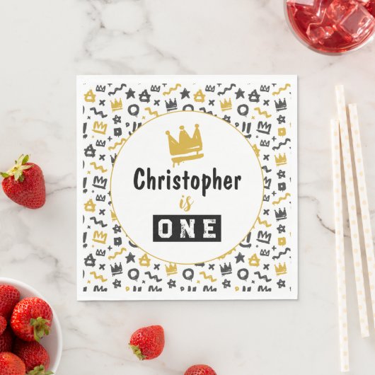 Graffiti Hip Hop Labels Black en Gold Rap Doodles  Servet (Insitu)