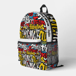 Graffiti hiphop patroon bedrukte rugzak