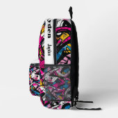Graffiti hiphop patroon bedrukte rugzak (Rechts)