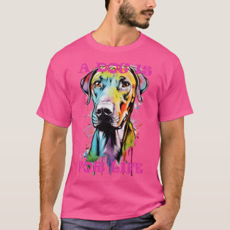 Graffiti Hondenportret Een hond is voor het leven  T-shirt