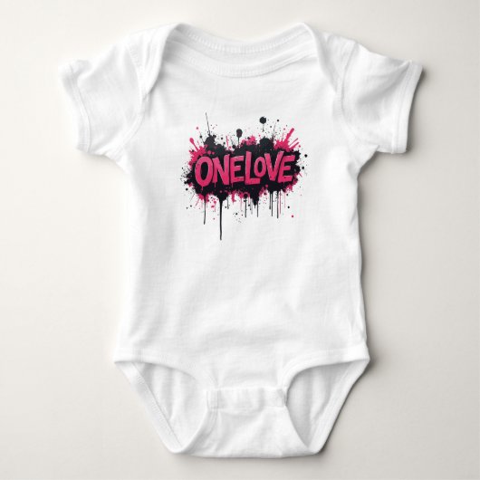 Graffiti Hot Pink "ONELOVE" Romper (Voorkant)