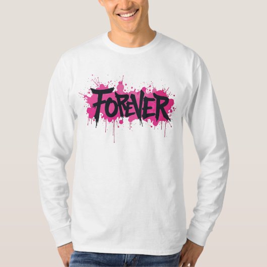 Graffiti Hot Pink "VOOR ALTIJD" T-shirt (Voorkant)