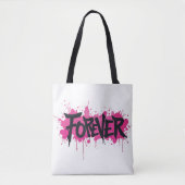 Graffiti Hot Pink "VOOR ALTIJD" Tote Bag (Voorkant)