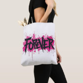 Graffiti Hot Pink "VOOR ALTIJD" Tote Bag (Dichtbij)