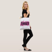 Graffiti Hot Pink "VOOR ALTIJD" Tote Bag (Op model)