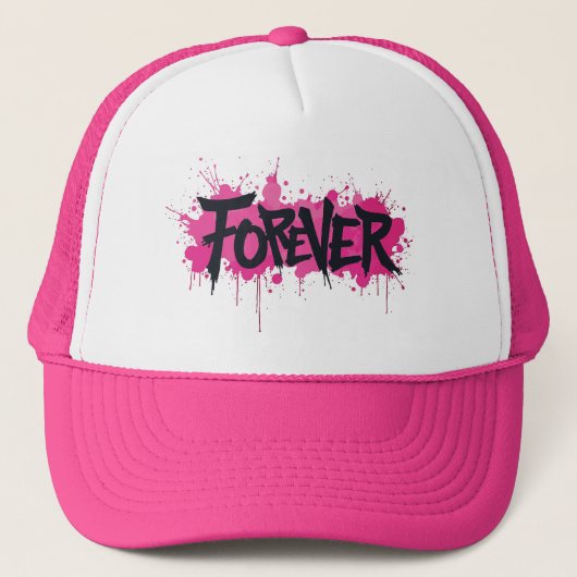 Graffiti Hot Pink "VOOR ALTIJD" Trucker Pet (Voorkant)