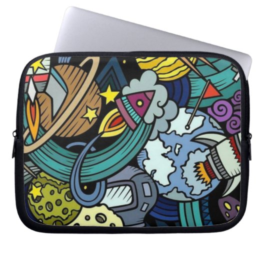 Graffiti illustratiekunst laptop sleeve (Voorkant)