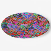 Graffiti in blauwe, groene en rode tinten papieren bordje (Gekanteld)