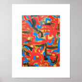 Graffiti in de Abstracte kunst met de kleuring aan Poster (Voorkant)