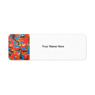 Graffiti in de zolder-Abstracte kunstpenseelstreke Etiket