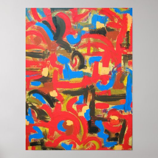 Graffiti in de zolder-Abstracte kunstpenseelstreke Poster (Voorkant)