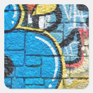 graffiti in een stenen muur vierkante sticker