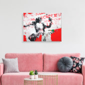 Graffiti in rode en witte vaten met Afrikaanse pot Canvas Afdruk (Insitu (Woonkamer))