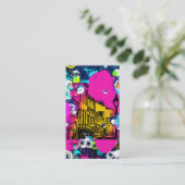 graffiti in stad verfsplaat kleurig ontwerp visitekaartje (Staand voorkant)