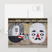 Graffiti in zwarte en witte gezichten briefkaart (Voorkant / Achterkant)