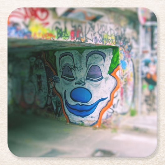 Graffiti Joker Smile - Milaan, Italië Onderzetter (Voorkant)