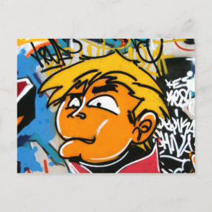 Graffiti jongen briefkaart