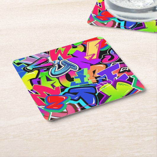Graffiti Kartonnen Onderzetters (Schuin)