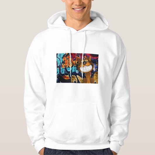 Graffiti kat afbeelding, hoodie ! (Voorkant)
