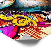 Graffiti Kat: Spray geschilderde kat: taby street  Poster (Hoek)