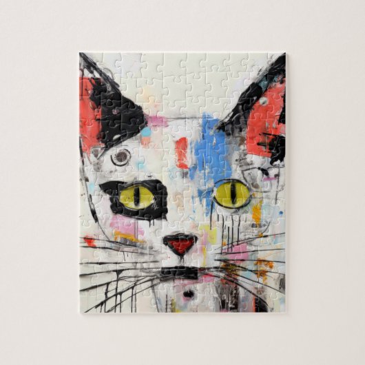 Graffiti Kat Urbane Koele Katachtige Legpuzzel (Verticaal)