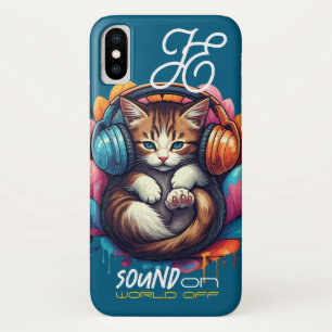 Graffiti Kat Vibe Hoesje - Bruin Tabby