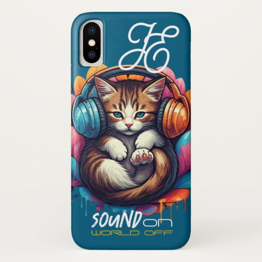Graffiti Kat Vibe Hoesje - Bruin Tabby (Achterkant)
