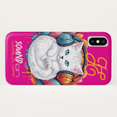 Graffiti Kat Vibe Hoesje - Wit (Achterkant (horizontaal))