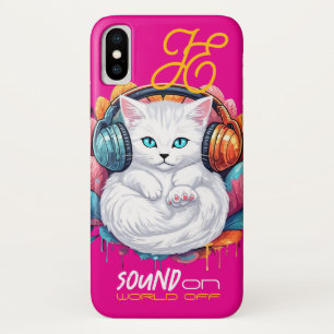 Graffiti Kat Vibe Hoesje - Wit