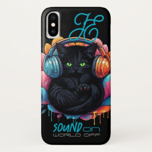 Graffiti Kat Vibe Hoesje - Zwart