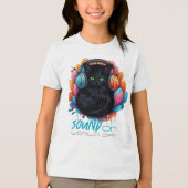 Graffiti Kat Vibe Kleding - Zwart Tri-Blend Shirt (Voorkant)