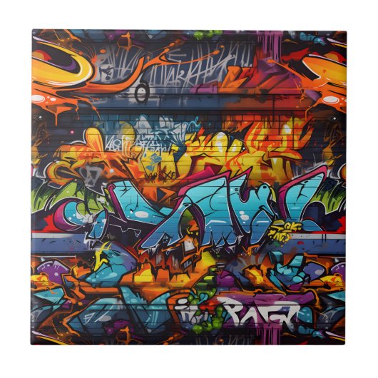 graffiti-keramische Tegel Tegeltje (Voorkant)