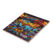 graffiti-keramische Tegel Tegeltje (Zijkant)